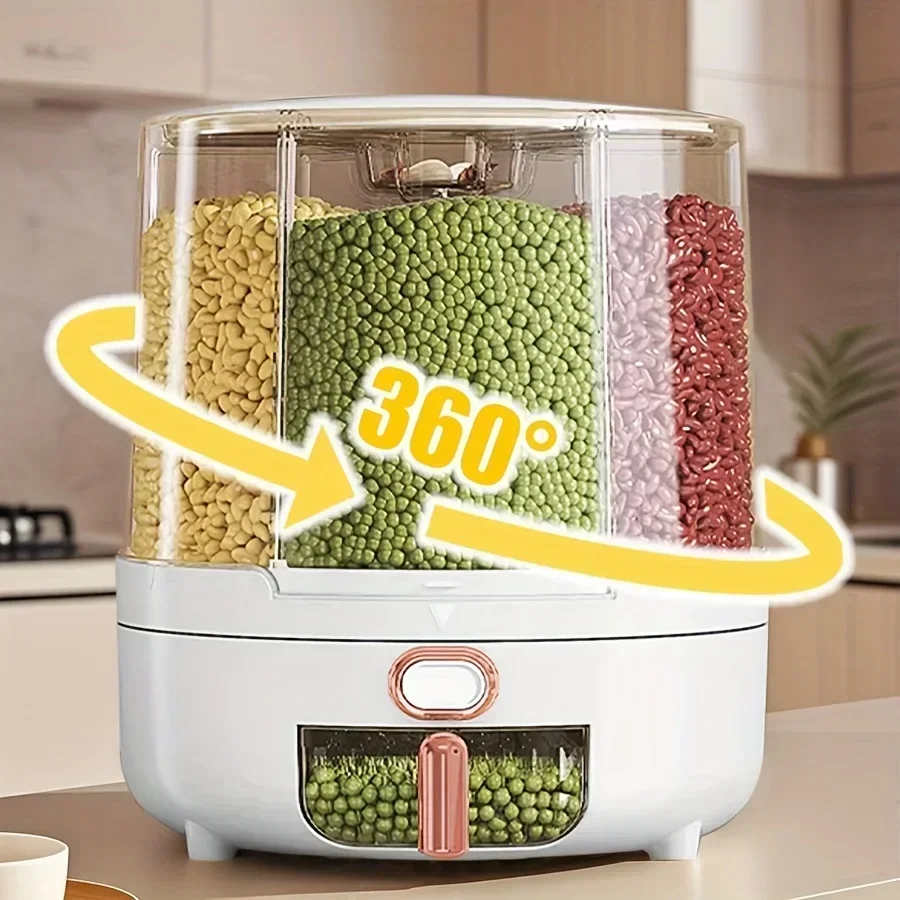 Home Cooking Food - 6-Compartment 360° Rotating Airtight Food Storage