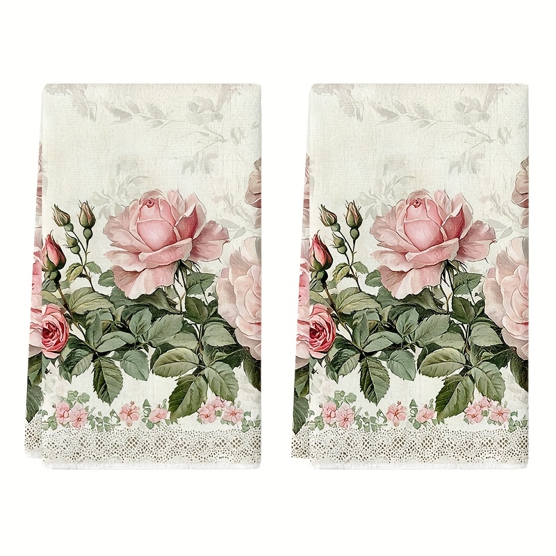 Home Cooking Cookbook - 2Pcs, Vintage Lace Pink Rose Kitchen