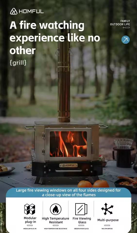 HOMFUL Portable Firewood Stove - Home Cooking Cookbook ulasan dan harga