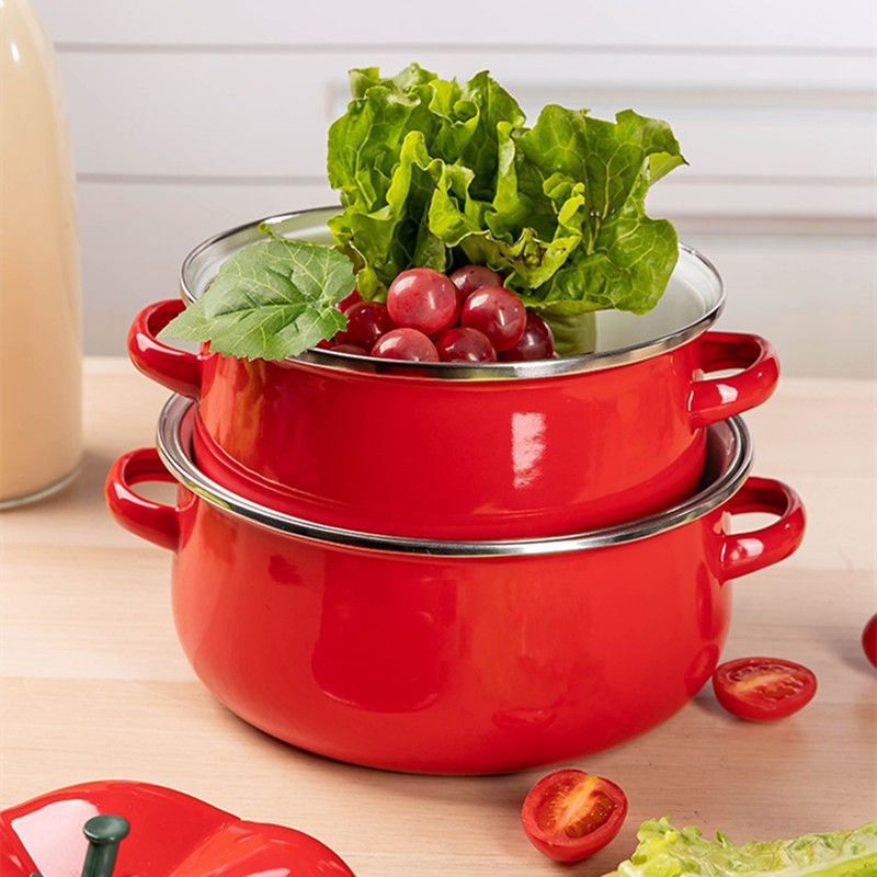 Enamel Soup Pot Thickened Cook - Home Cooking Cookbook ulasan dan harga