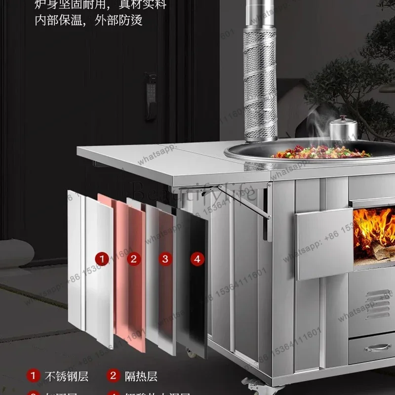LSStainless Steel Firewood Sto - Home Cooking Heater ulasan dan harga