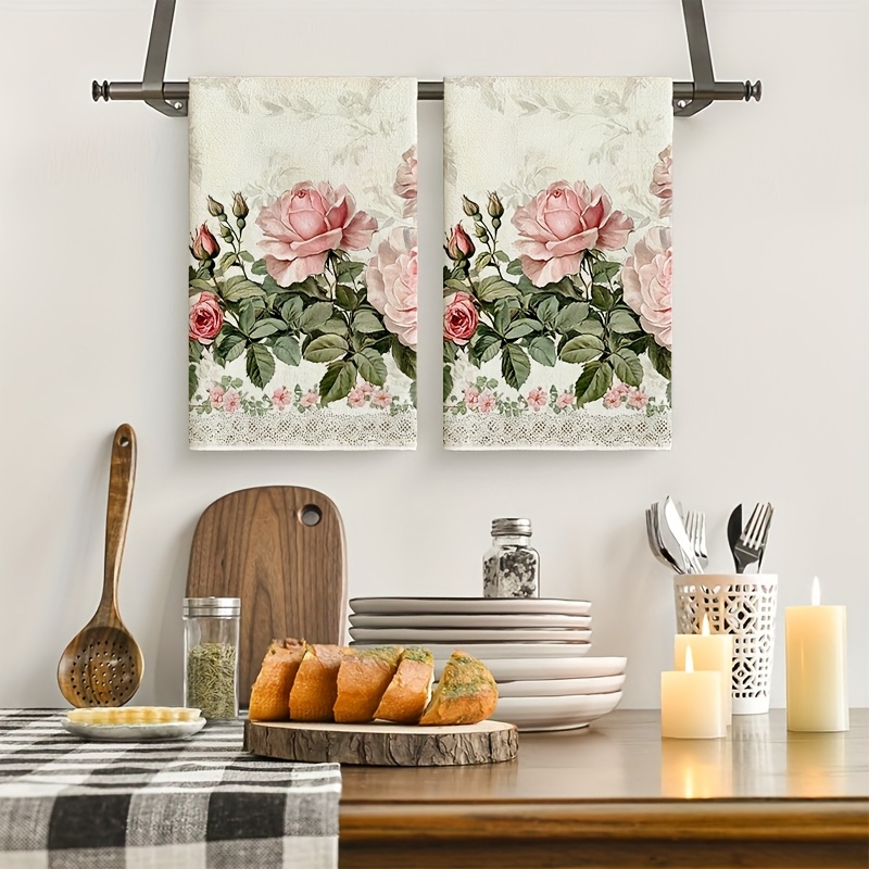 2Pcs, Vintage Lace Pink Rose K - Home Cooking Cookbook ulasan dan harga