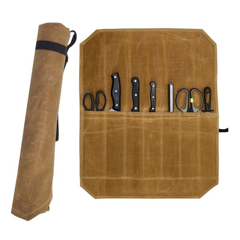 Canvas Knife Roll Storage Bag  - Home Cooking Chef ulasan dan harga
