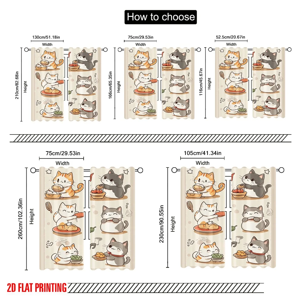 2pcs,2D plane printing Curtain - Home Cooking Youtube ulasan dan harga